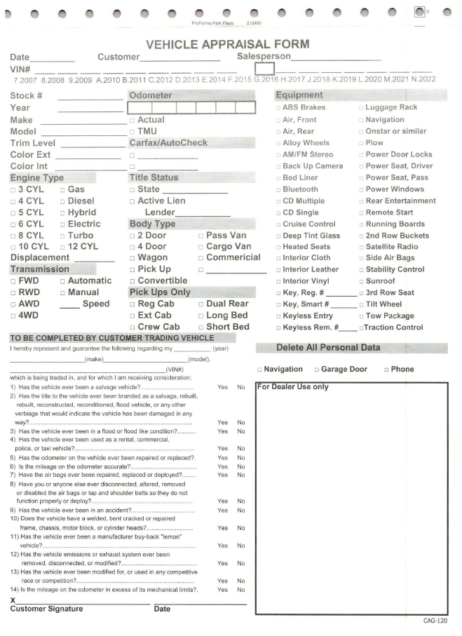 vehicle-appraisal-form-classic-supplies for Free Printable Vehicle Appraisal Form Vehicle Appraisal Form – Classic Supplies for Free Printable Vehicle Appraisal Form
